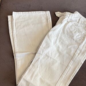 Cream Straight-Leg Jeans